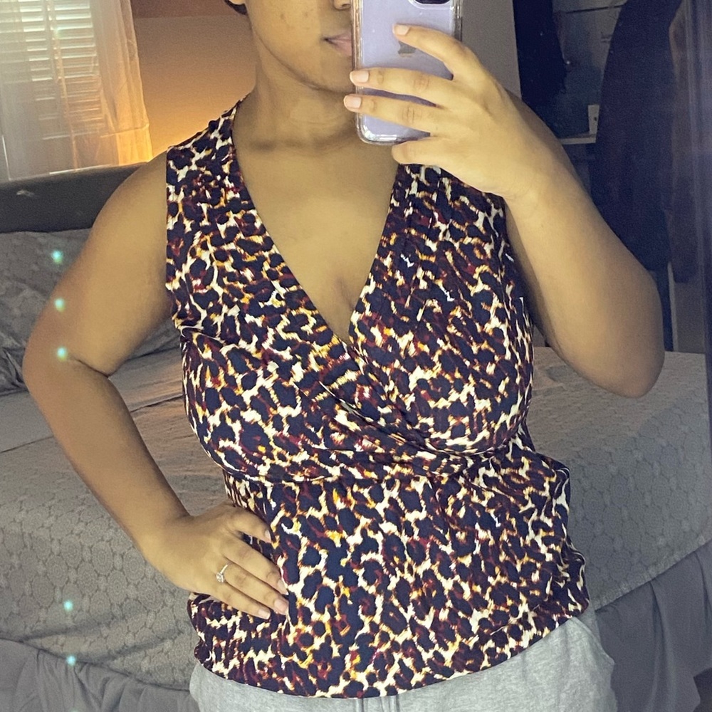 Plunge V- Neck Blouse 😍